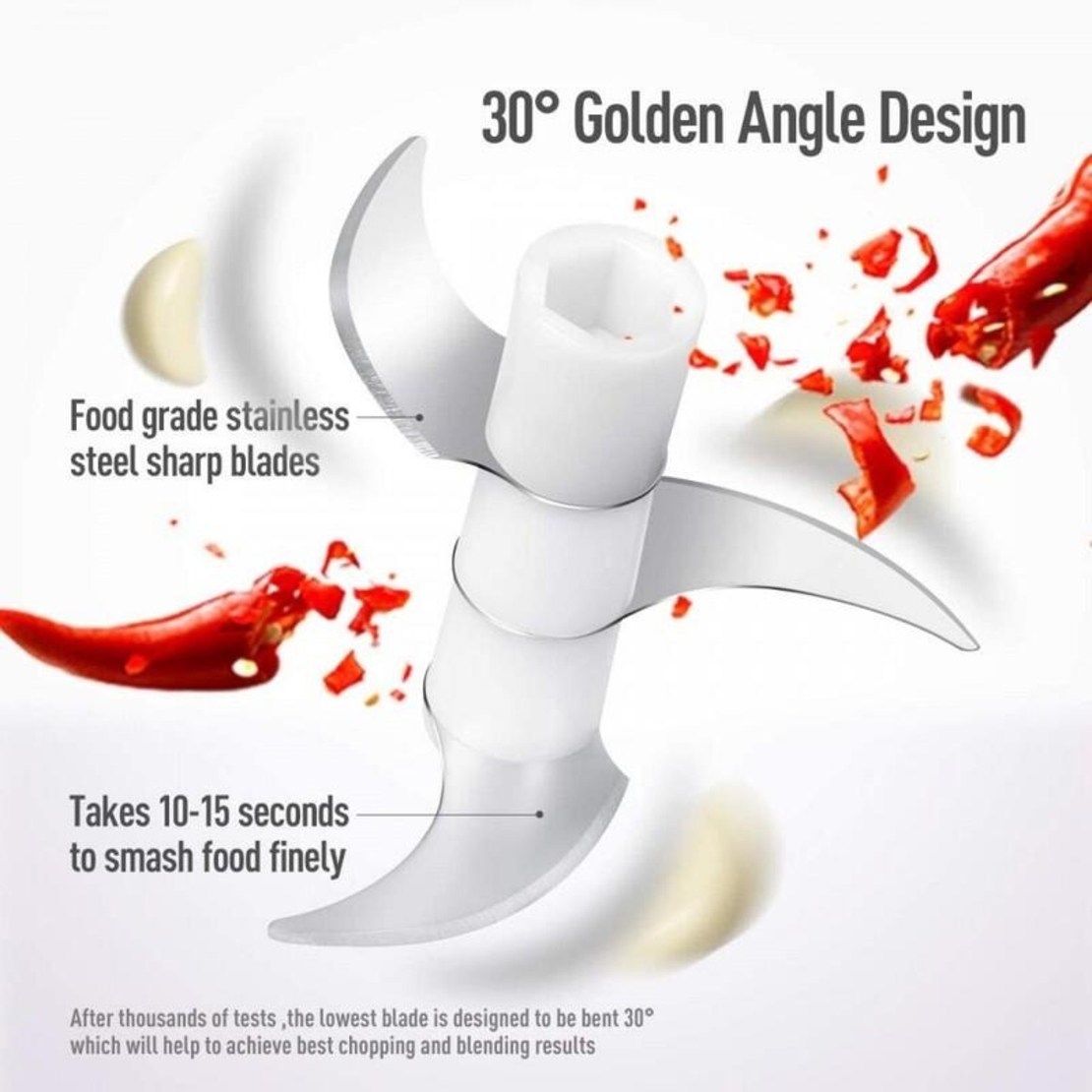 НЕМСКИ Безжичен мини чопър + ЛЕД ФЕНЕР