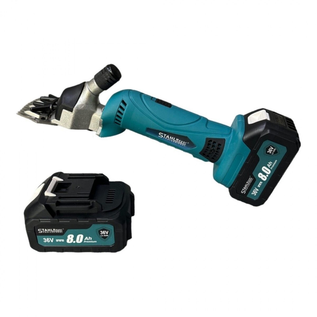 НЕМСКА Акумулаторна Машинка за Овце Подстригване на Животни и др. STAHLMAYER 36V 8.0AH 2 Батерии Куфар Машина за Стригане с регулиране на оборотите + ЛЕД ФЕНЕР