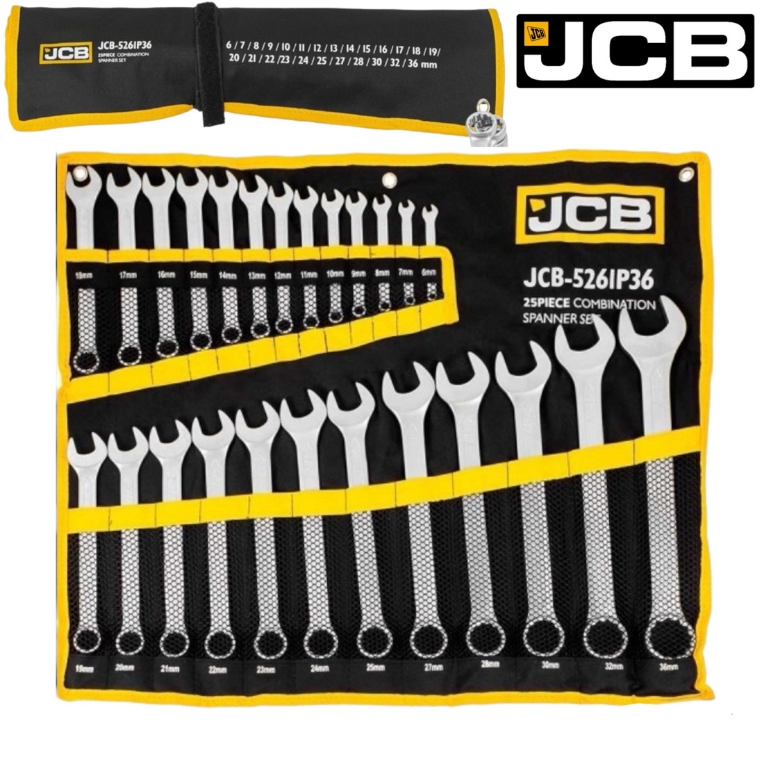 НЕМСКИ Комплект Звездогаечни Ключове JCB 25 броя 6-36мм 5261P36 + ЛЕД ФЕНЕР