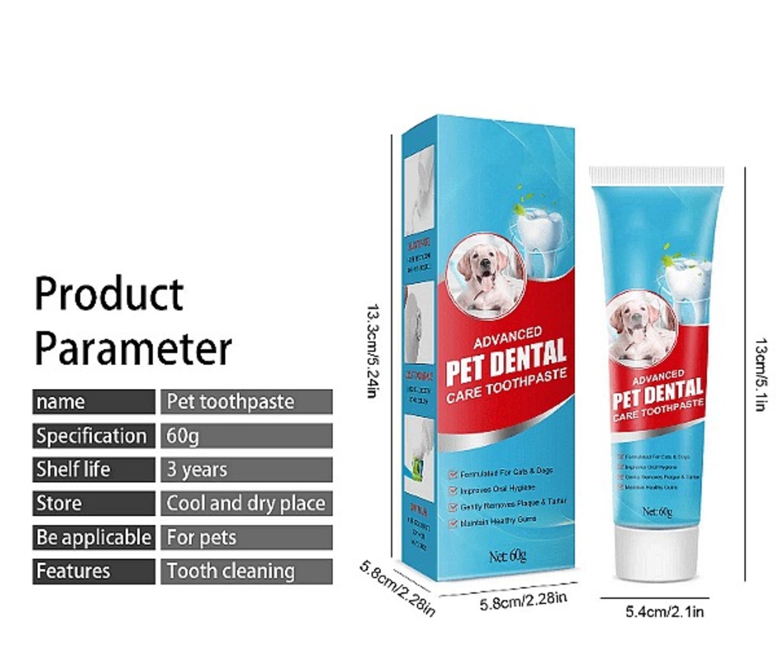 НЕМСКА Паста за зъби за почистване на кучешки зъби, Предназначена да помогне за предотвратяване на зъбен камък + ЛЕД ФЕНЕР