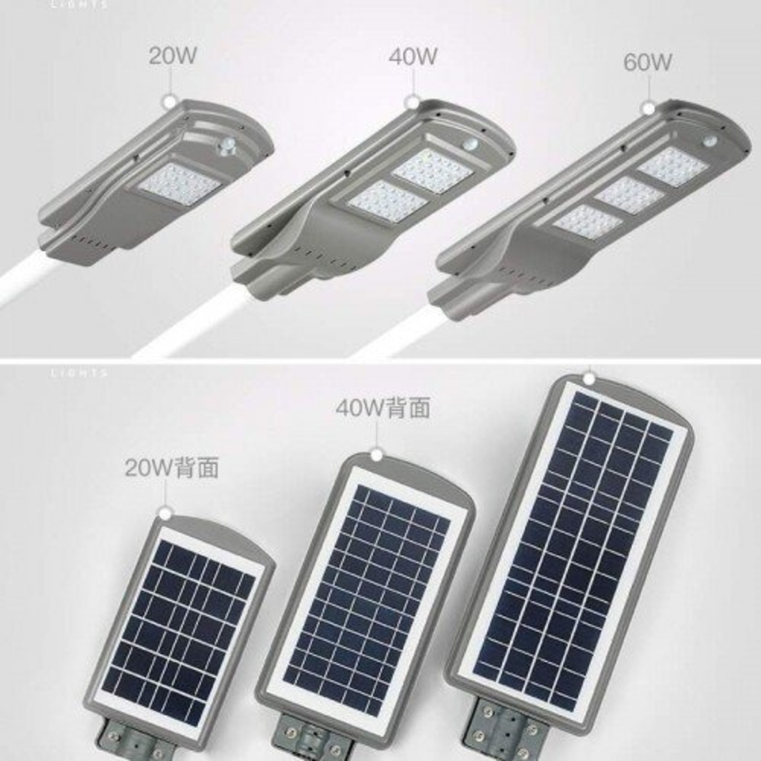 НЕМСКА СОЛАРНА ЛАМПА С ДАТЧИК ЗА ДВИЖЕНИЕ, 20, 40, 60,90W IP65 + стойка + ЛЕД ФЕНЕР