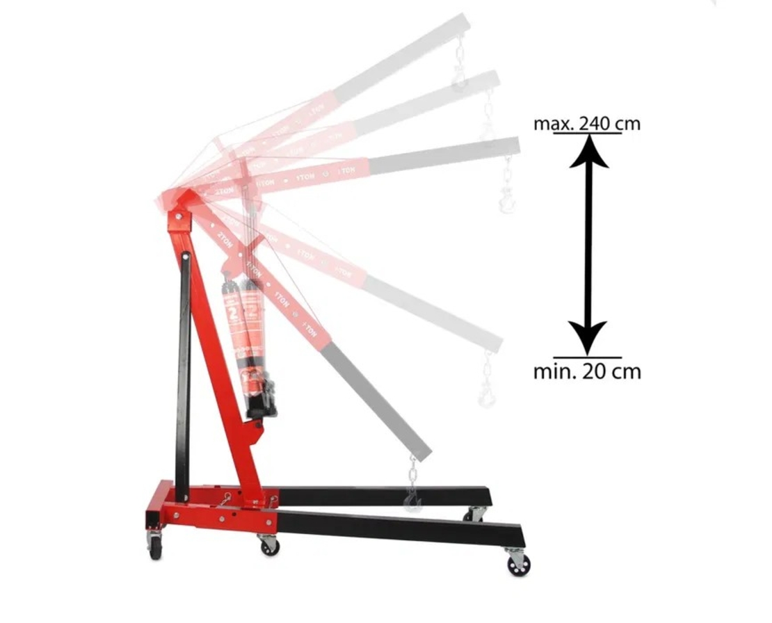 НЕМСКИ Кран за двигател 2 тона жираф + ЛЕД ФЕНЕР