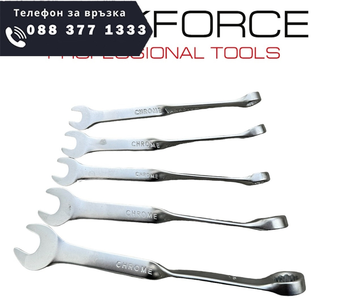 НЕМСКИ Звездогаечни Ключове Twist ROCKFORCE 5 части + ЛЕД ФЕНЕР