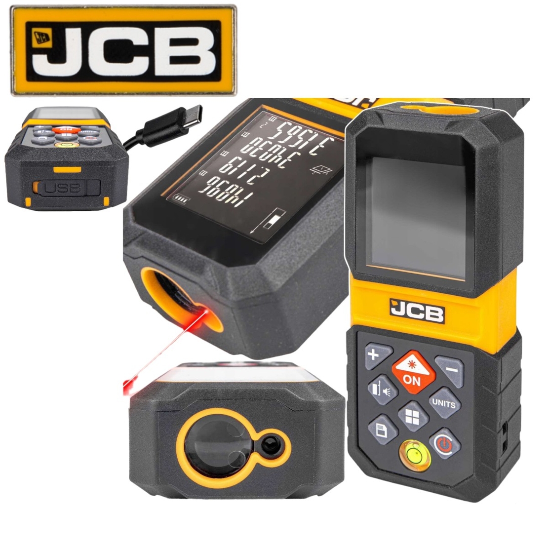 НЕМСКА Акумулаторна Лазерна Ролетка JCB 80 метра LDM-80 + ЛЕД ФЕНЕР