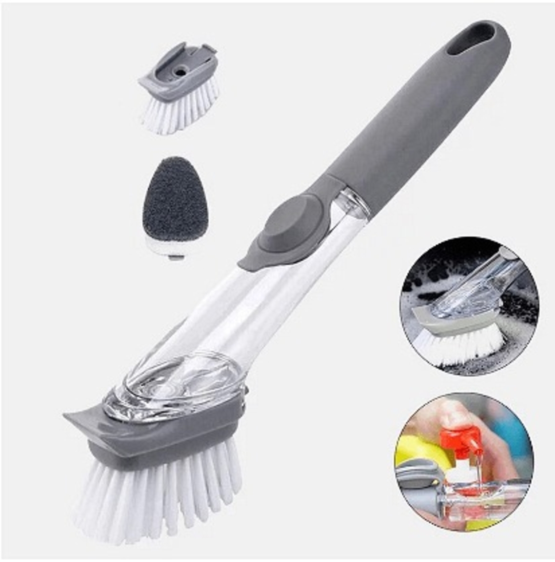 НЕМСКА Мултифункционална четка за почистване с дозотор за препарат,Универсална + ЛЕД ФЕНЕР