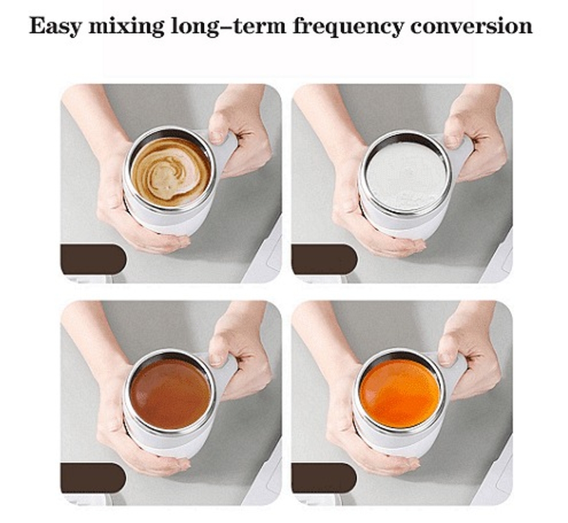 НЕМСКА Чаша за самостоятелно разбъркване на кафе, Автоматична, Магнитно въртяща + ЛЕД ФЕНЕР