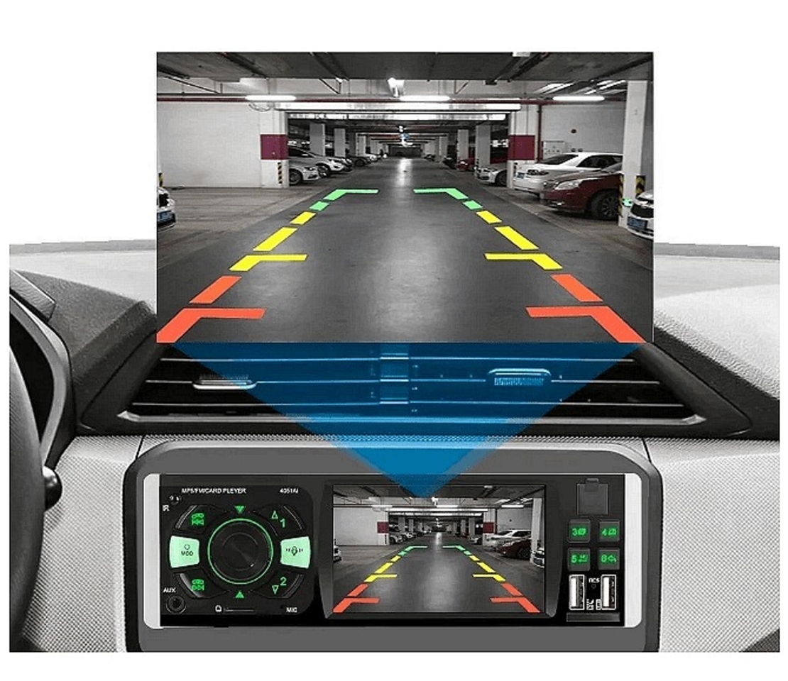 НЕМСКА Мултимедия за кола с екран 4.1инча, TAKARA 4052AI, 1din, 4x45W + ЛЕД ФЕНЕР