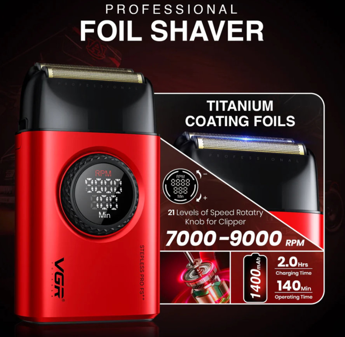 НЕМСКИ Професионален Комплект За Бръснене VGR V-977-V-377 RED EDITION