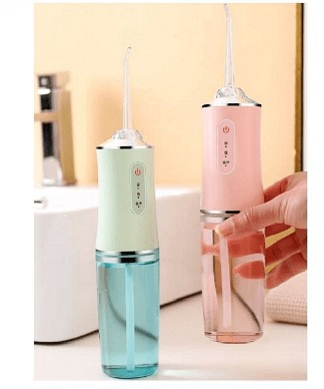 НЕМСКИ Душ за уста, Премахва бактериите, 220мл резервоар, 3.5W, 28,3 х 5 см, Розов + ЛЕД ФЕНЕР