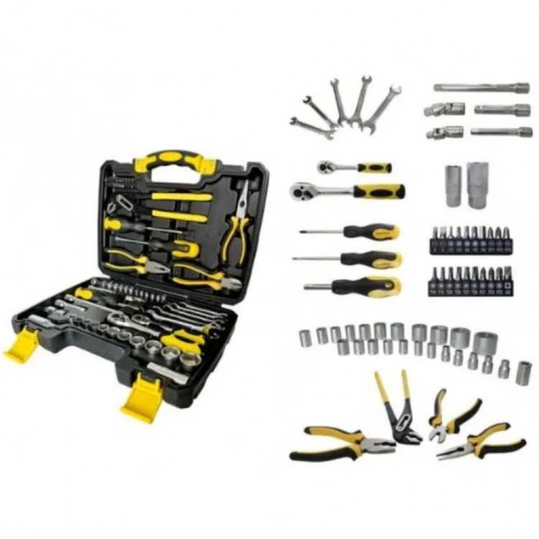НЕМСКИ Комплект Инструменти 65 Части FORCE Kraft + ЛЕД ФЕНЕР