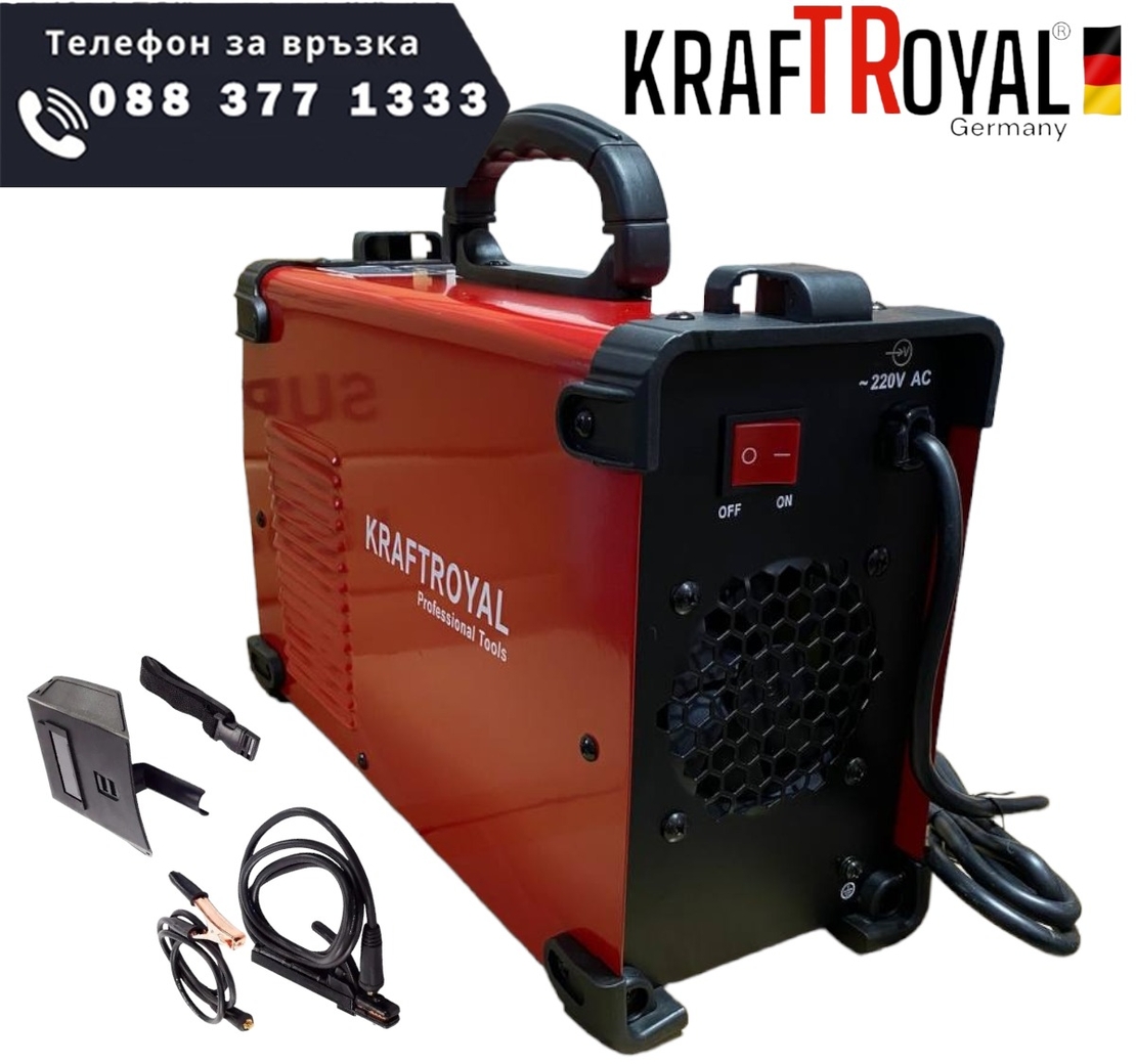 НЕМСКИ Инверторен Електрожен 450А KRAFT ROYAL Водоустойчив + ЛЕД ФЕНЕР