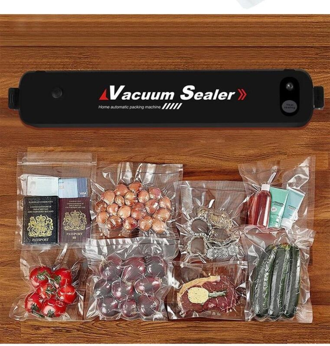 НЕМСКА Вакуумна машина за храна Vacuum Sealer + ЛЕД ФЕНЕР