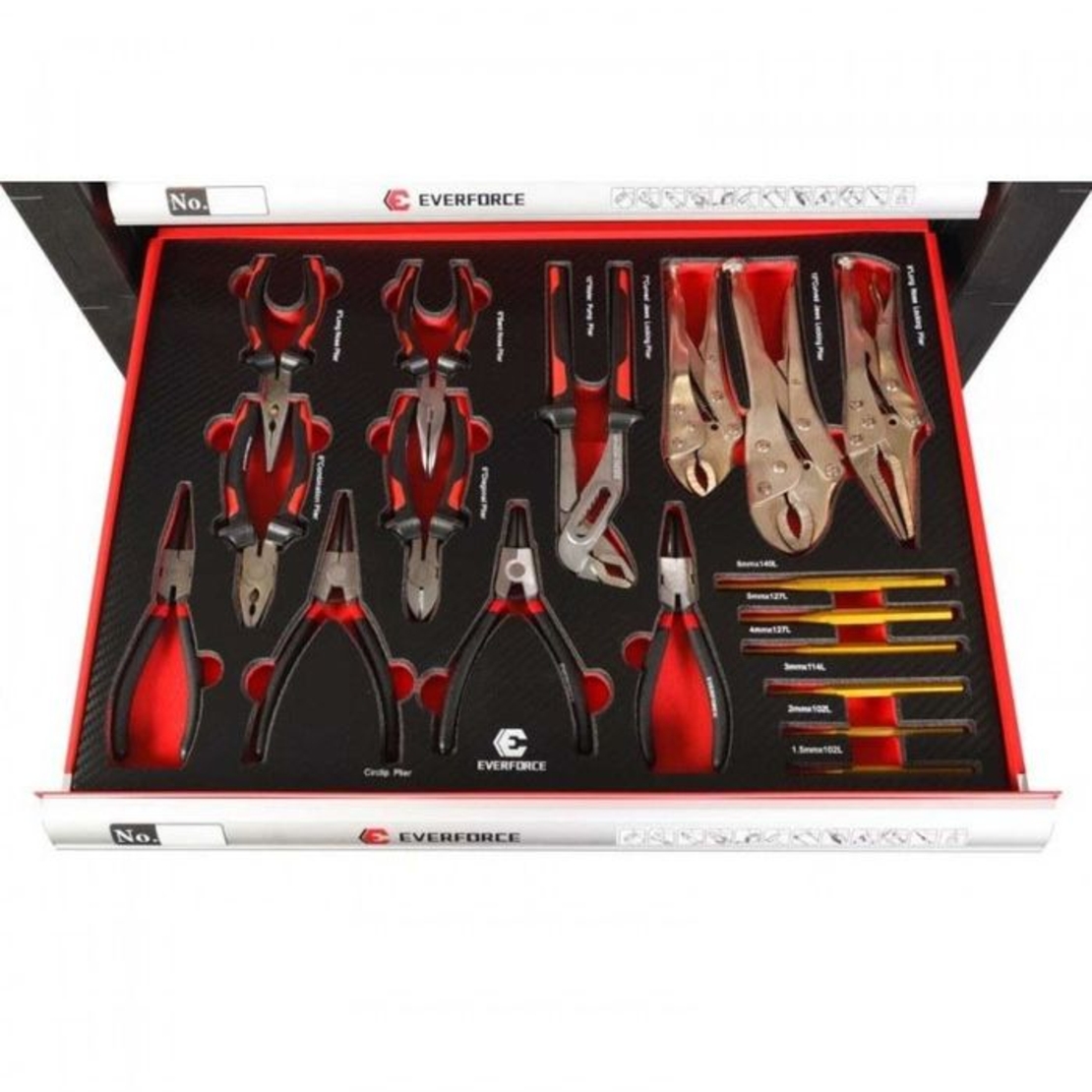 НЕМСКИ Шкаф С Инструменти EVERFORCE Със 7 Чекмеджета;6 Пълни+ЛЕД ФЕНЕР