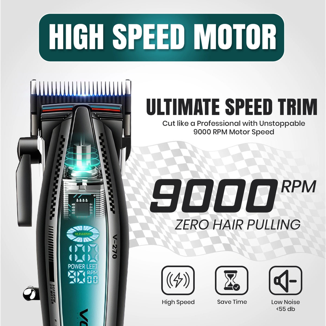 НЕМСКА Професионална Машинка За Подстригване VGR 270 ЖЪЛТ/СИН