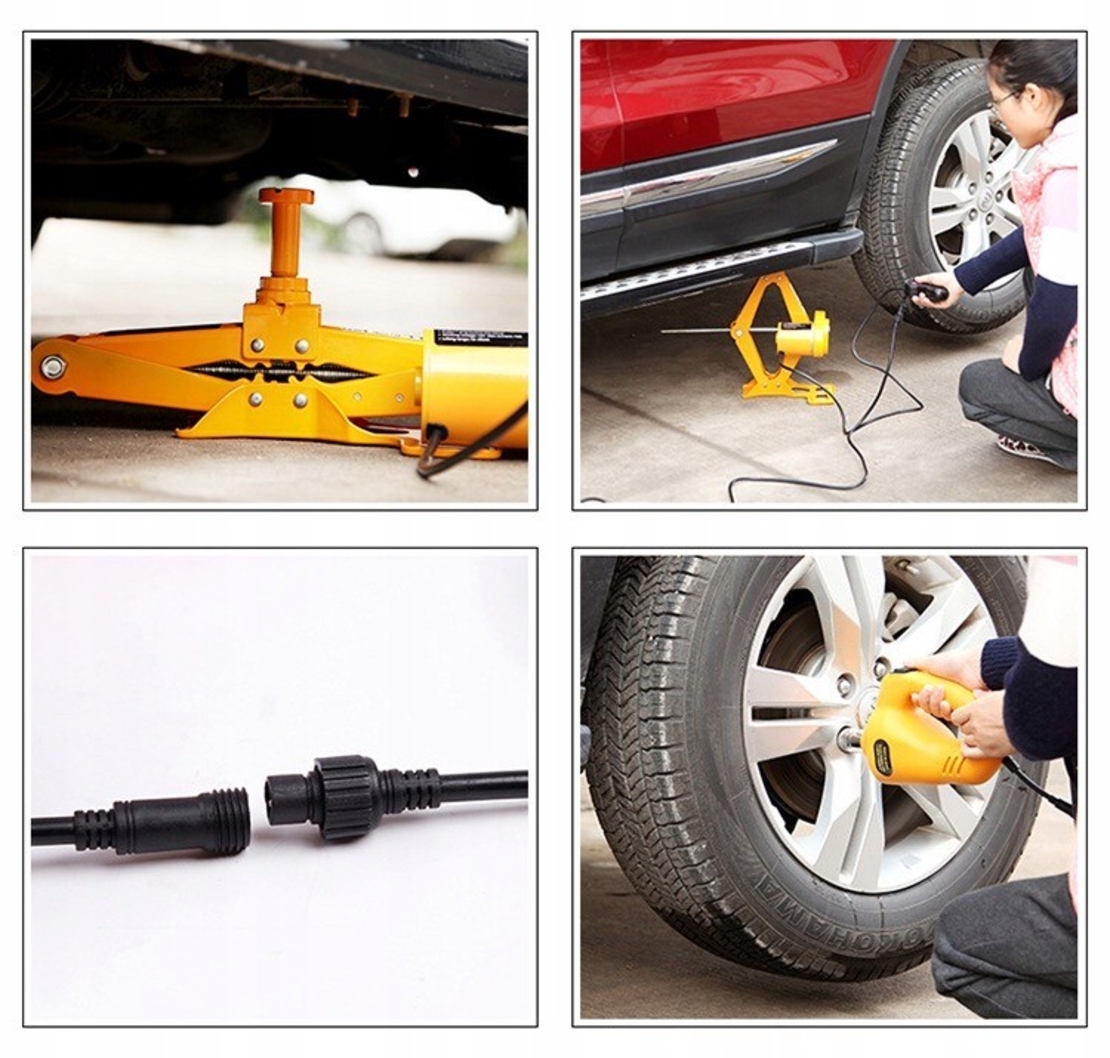 НЕМСКИ Електрически Крик и Гайковерт 2в1 – 12V Комплект HAWEK + ЛЕД ФЕНЕР