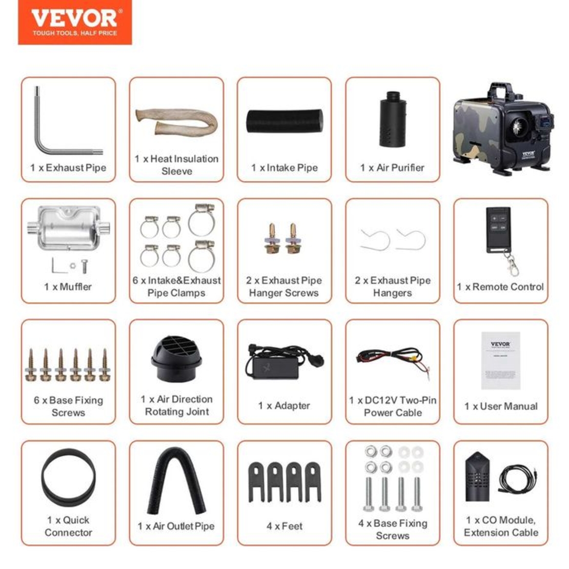 НЕМСКИ Дизелов въздушен отоплител 8KW + ПОДАРЪК ЛЕД ФЕНЕР