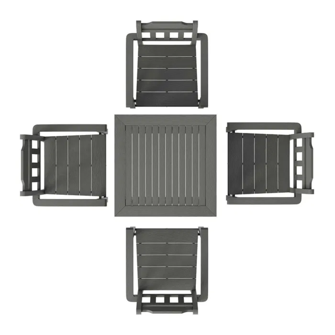 НЕМСКИ Трапезен Комплект От 5 Части Квадратна Маса И Столове+ЛЕД ФЕНЕР