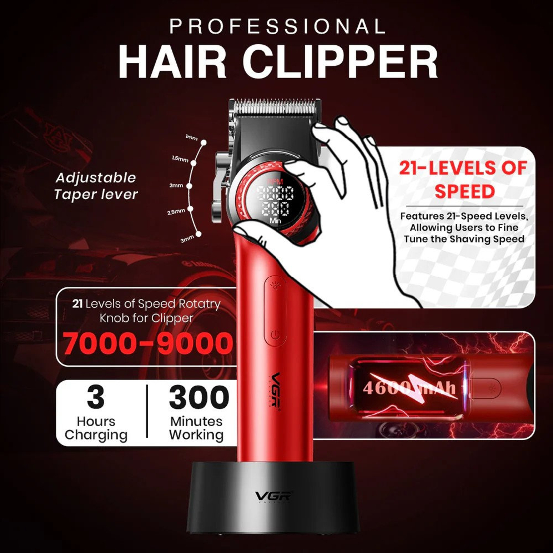 НЕМСКИ VGR V-001PRO & V-977–Професионален Бръснарски Комплект (ЗЛАТЕН)