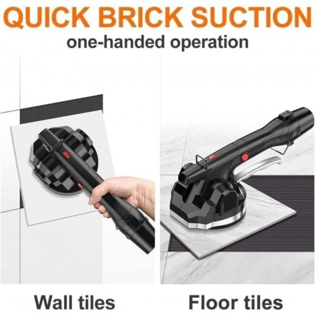 НЕМСКА Безжична Вендуза за плочки Акумулаторна до 100кг Вибромашина + ЛЕД ФЕНЕР