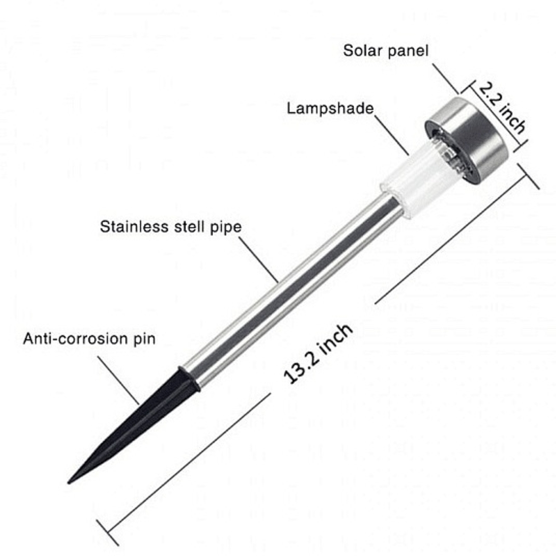 НЕМСКА Градинска соларна лампа, Водоустойчива, 1 брой + ЛЕД ФЕНЕР