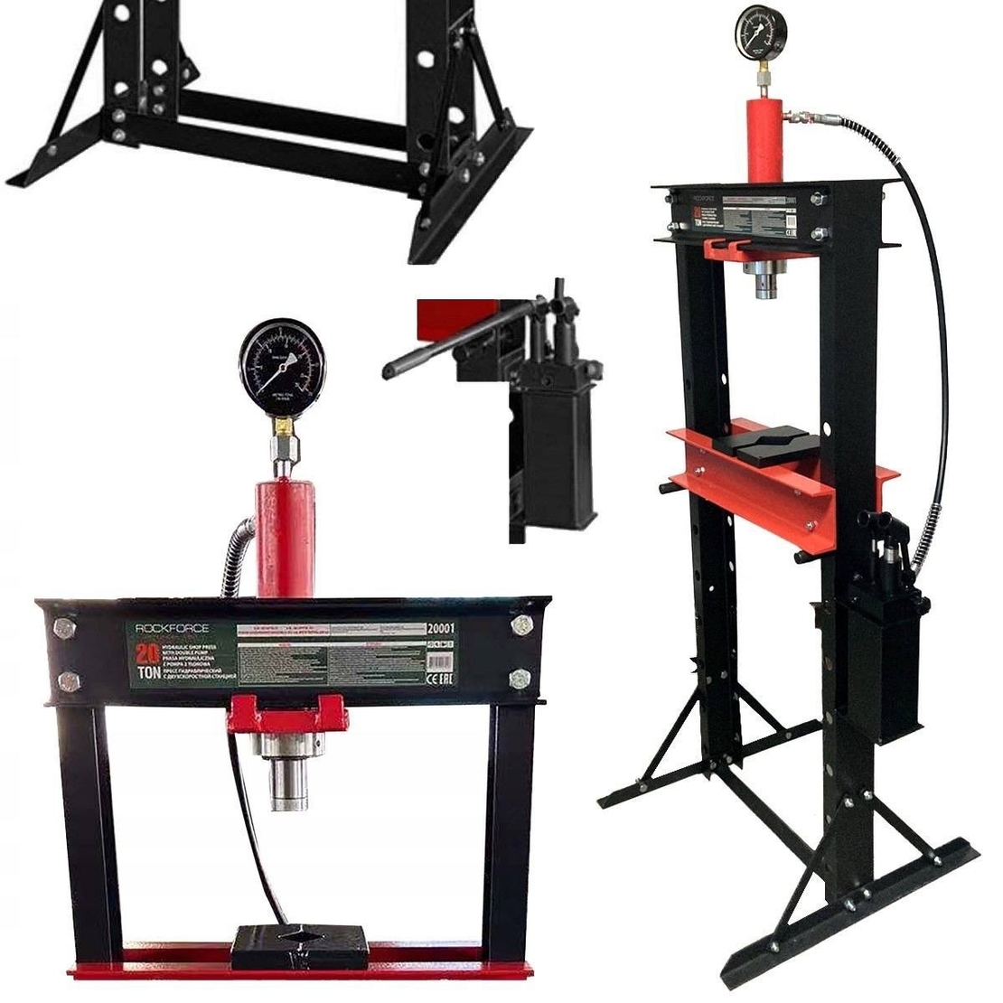 НЕМСКО Пневмо – Хидравлична Преса Пневматично 20 тона ROCKFORCE + ЛЕД ФЕНЕР