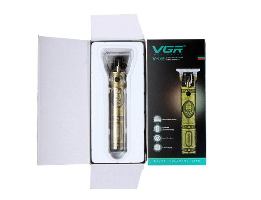 НЕМСКА Машинка за подстригване VGR V-085, 10 W, Закалено острие, Четка за почистване, USB кабел за зареждане, Златен + ЛЕД ФЕНЕР