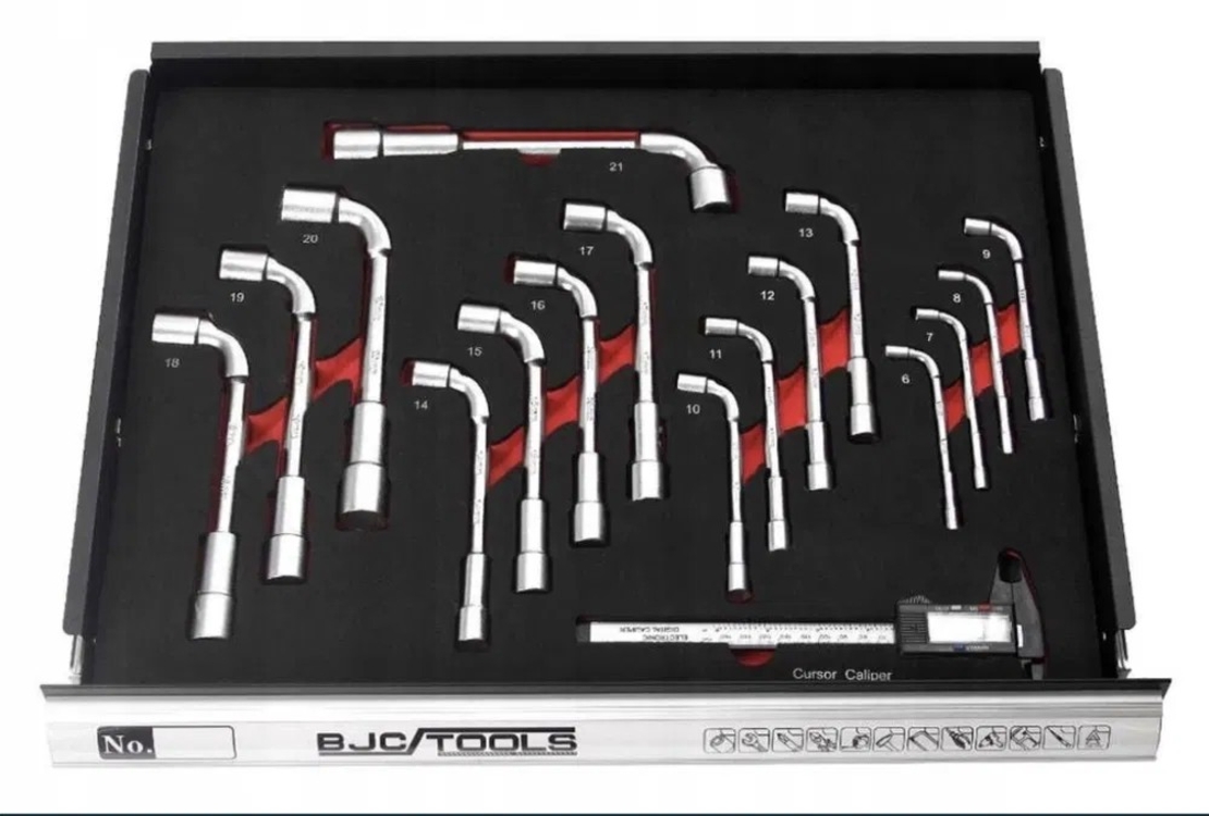 НЕМСКИ Професионален Шкаф с инструменти за сервиз BJC 7 пълни чекмеджета + ЛЕД ФЕНЕР