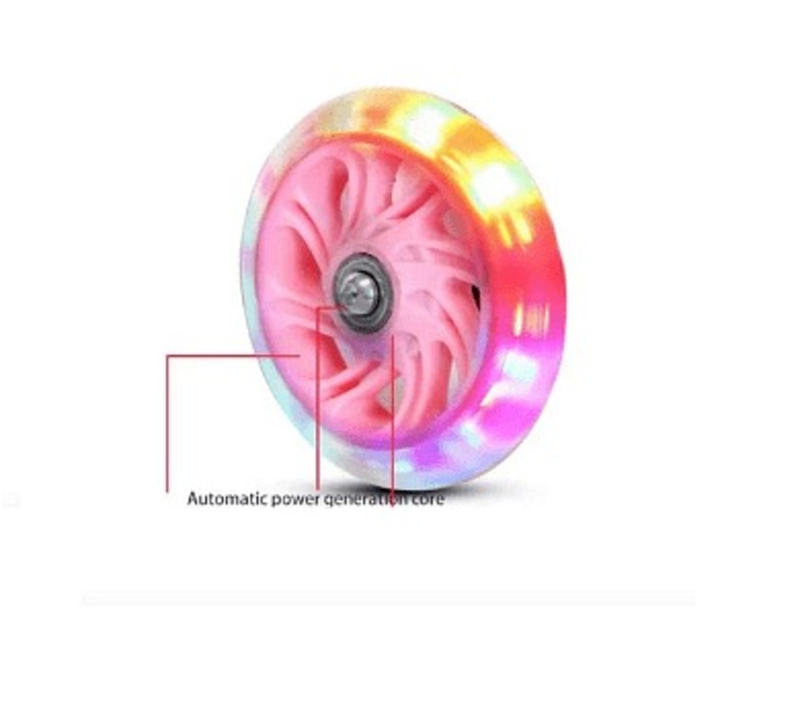 НЕМСКИ Детски скутер с широки светещи колела и кош за аксесоари, LED, До 30 кг., Многоцветен + ЛЕД ФЕНЕР