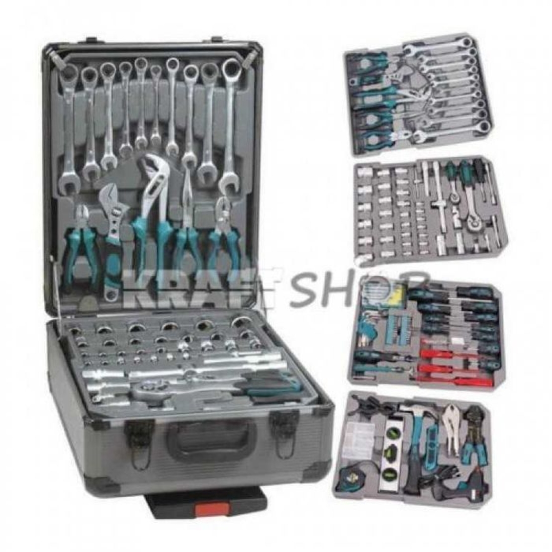 НЕМСКИ Комплект Инструменти 299 Части KrafTWelle + ЛЕД ФЕНЕР
