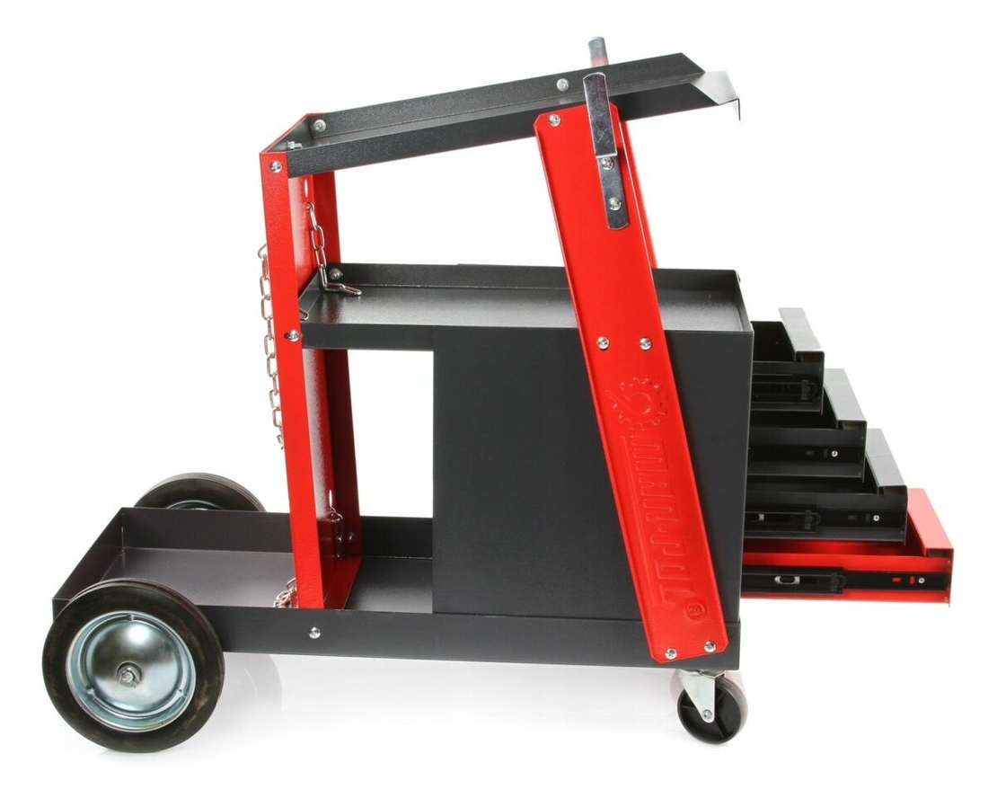 НЕМСКА Количка за Заваръчни Апарати MAR-POL M66612 с 4 чекмеджета + ЛЕД ФЕНЕР