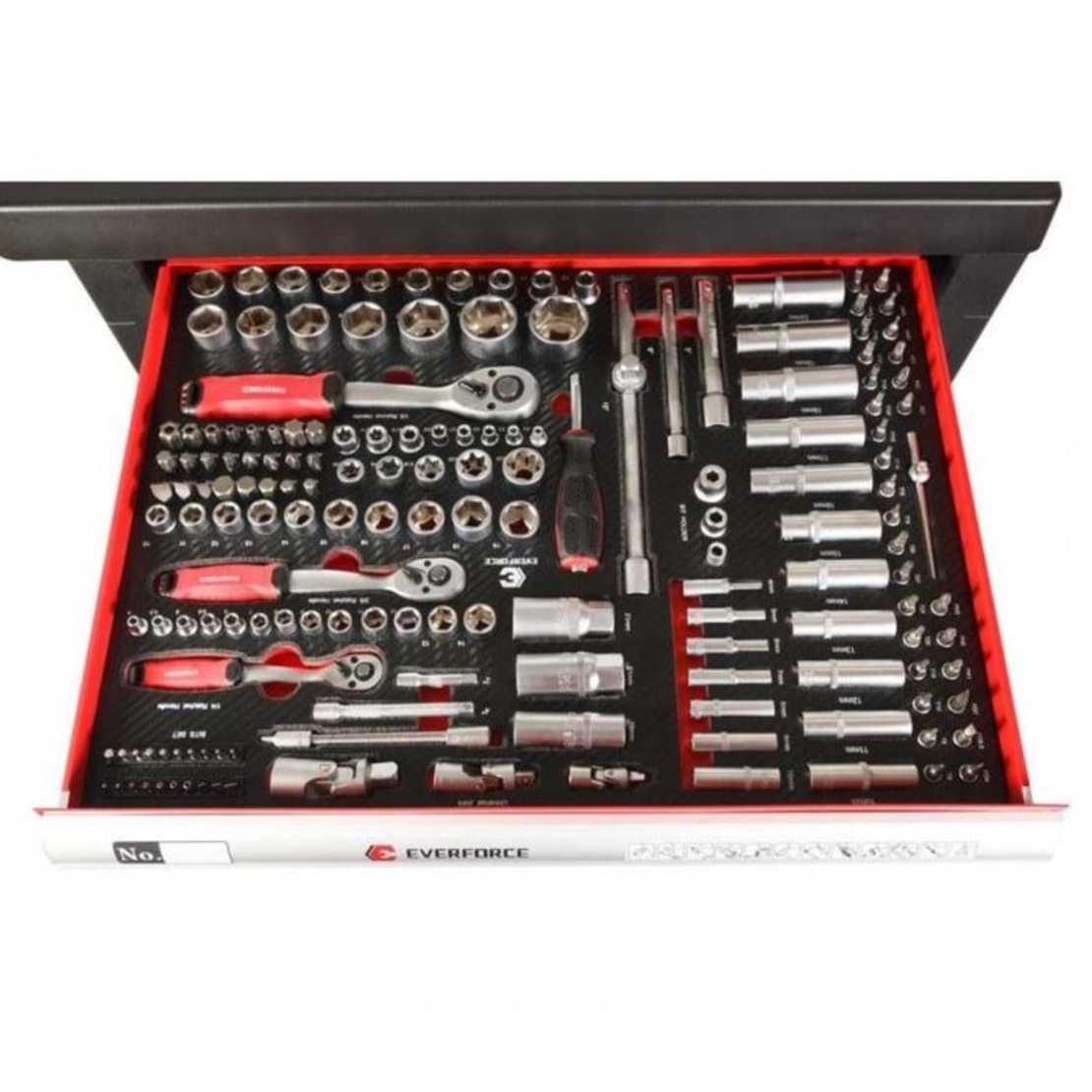НЕМСКИ Шкаф С Инструменти EVERFORCE Със 7 Чекмеджета;6 Пълни+ЛЕД ФЕНЕР