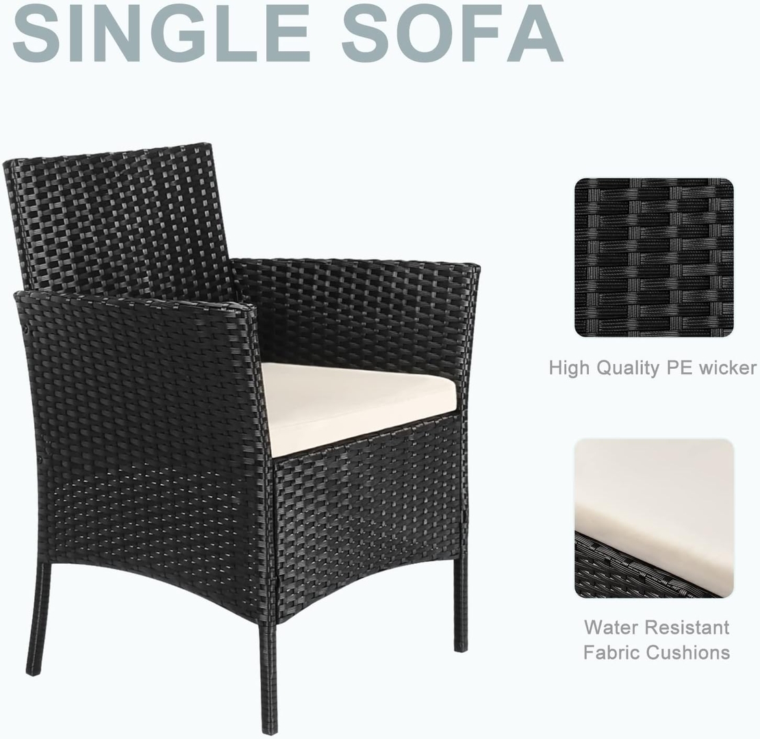 НЕМСКИ Градински Комплект 4 Части–Ратанова Мебел За Релакс + ЛЕД ФЕНЕР