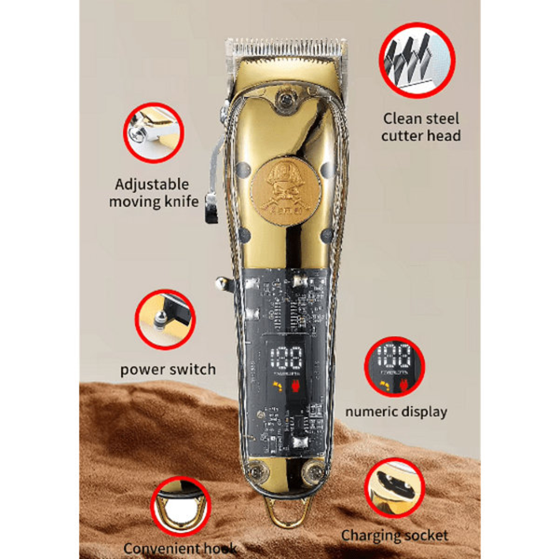 НЕМСКА Професионална Машинка За Подстригване Kemei KM-1829, 8W