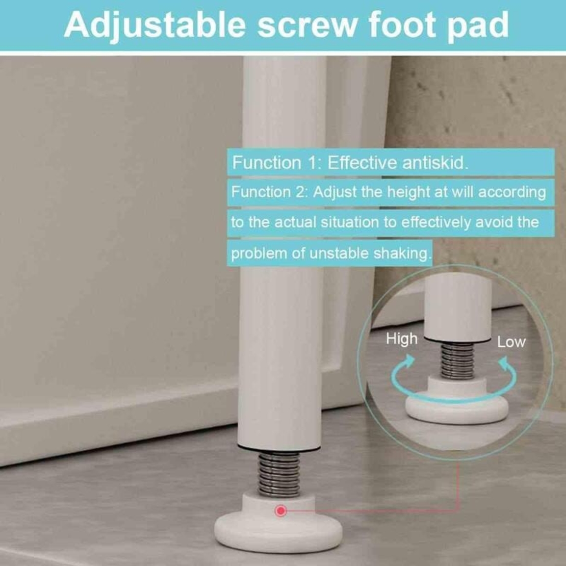 НЕМСКА ЕТАЖЕРКА ЗА ТОАЛЕТНА и БАНЯ TOILET RACK 3 реда 65см ширина /бял/ + ЛЕД ФЕНЕР