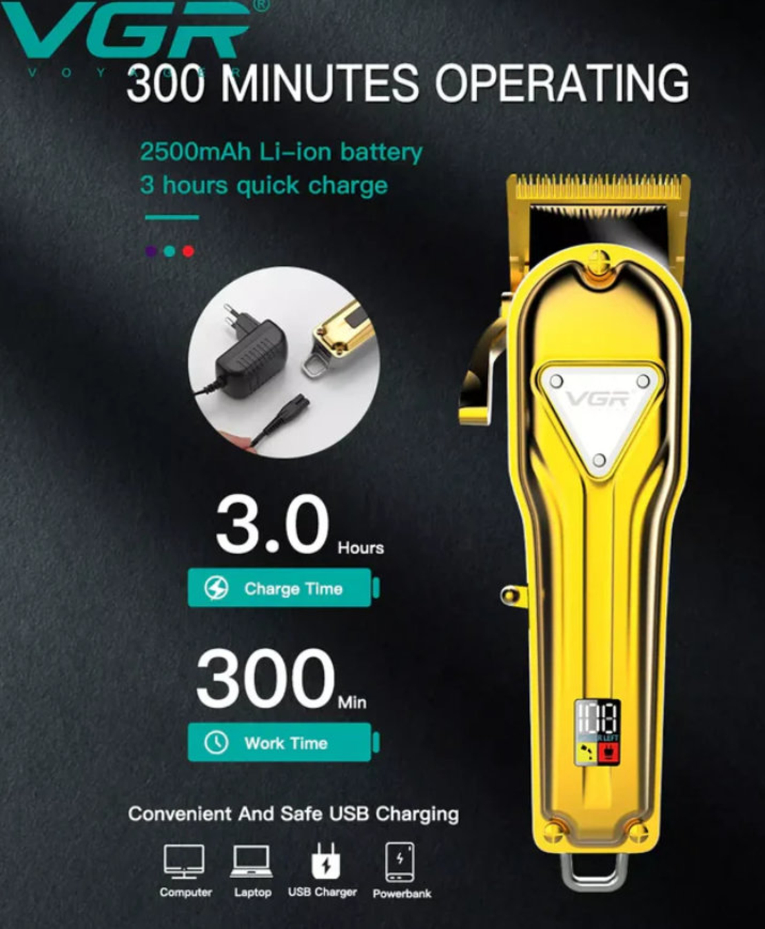 НЕМСКА Професионална Машинка За Подстригване VGR V-140