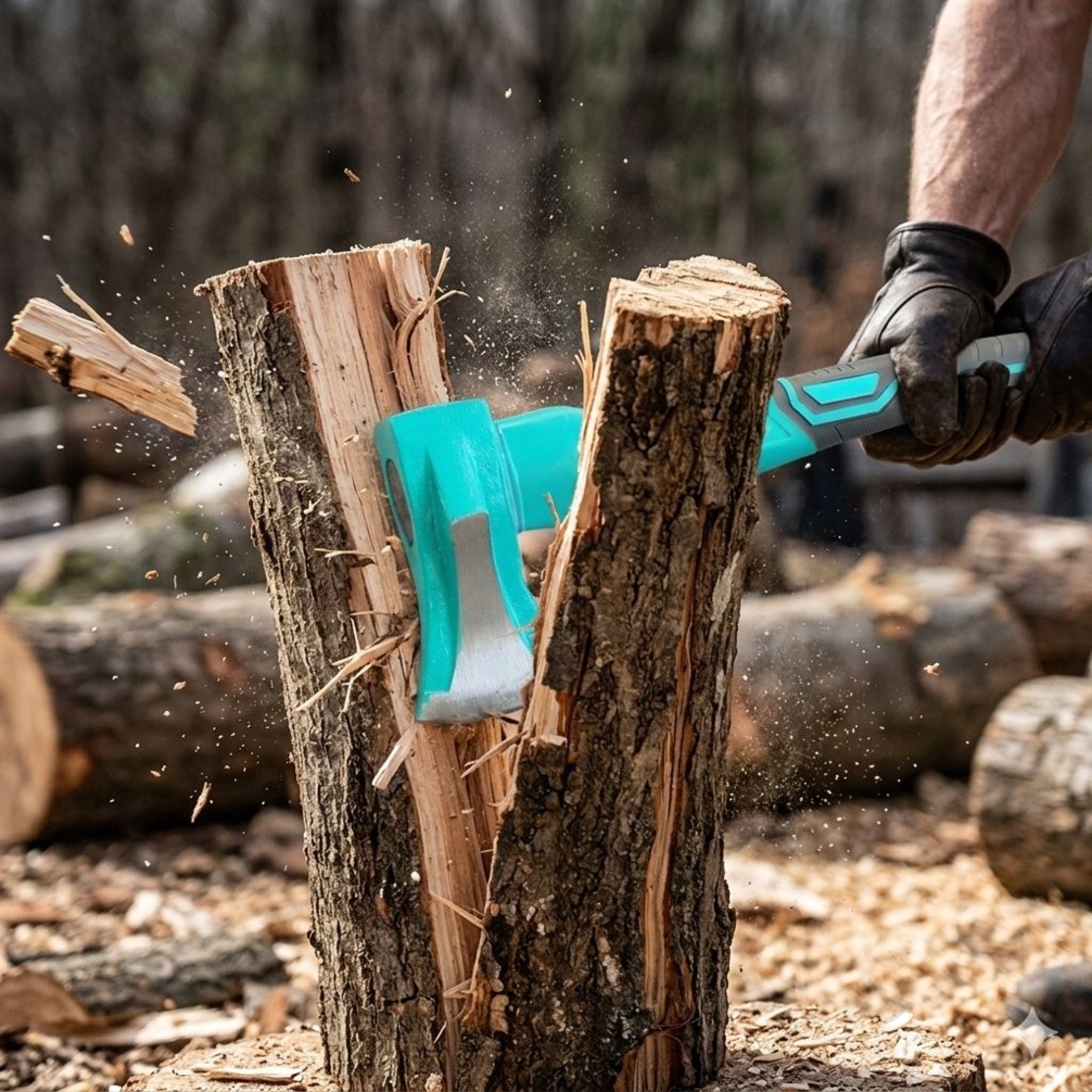 НЕМСКА Брадва Тип Клин С Дръжка От Фибростъкло 700г 40см + ЛЕД ФЕНЕР