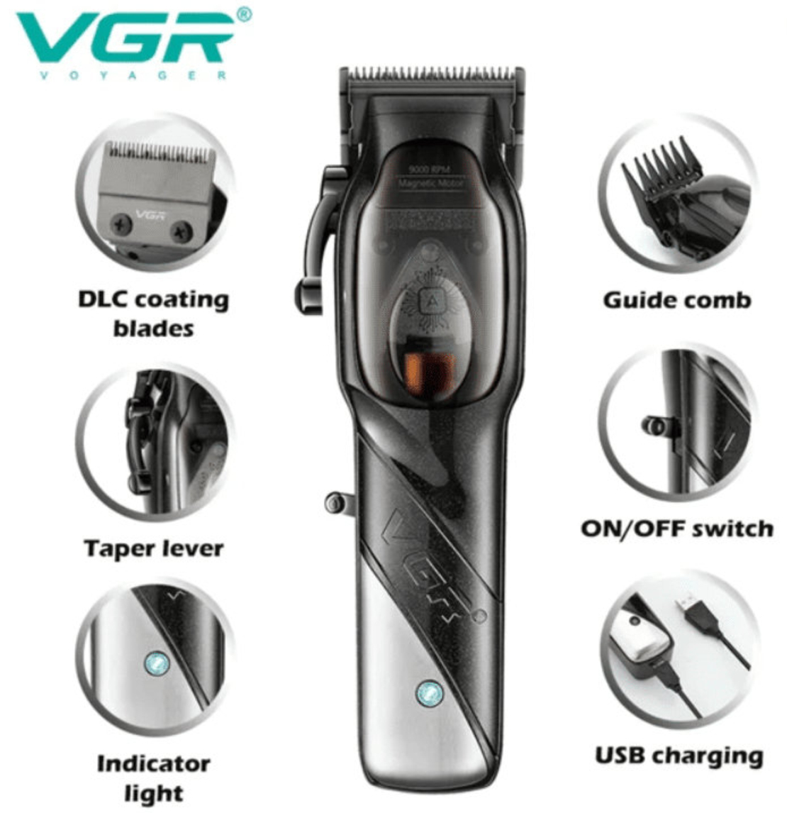 НЕМСКА Професионална Машинка За Подстригване VGR V-002