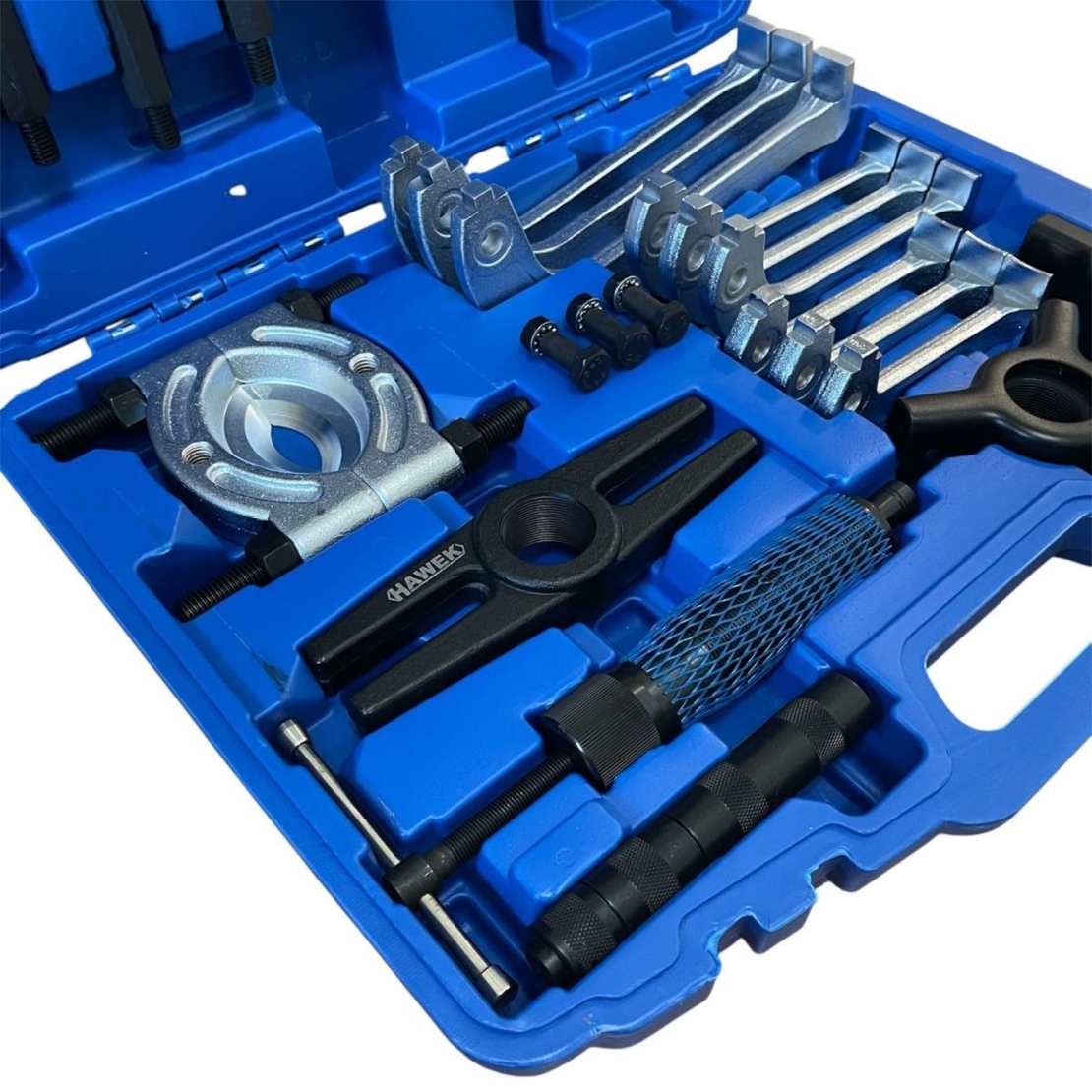 НЕМСКИ ХИДРАВЛИЧЕН КОМПЛЕКТ СКОБИ И СЕПАРАТОР ЗА ЛАГЕРИ 10 ТОНА HAWEK HW-1097 + ЛЕД ФЕНЕР