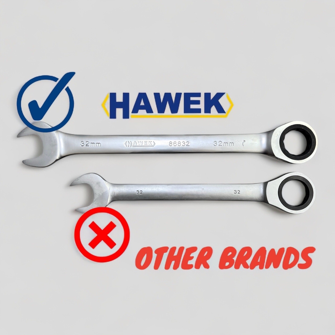 НЕМСКИ ЗВЕЗДОГАЕЧНИ ТРЕСЧОТНИ КЛЮЧОВЕ 8 – 32 ММ 13 ЧАСТИ HAWEK + ЛЕД ФЕНЕР