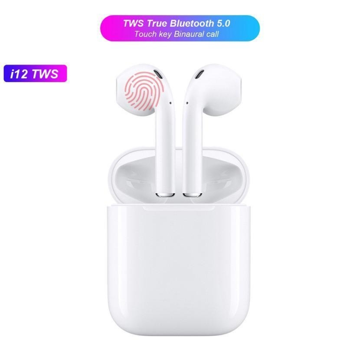 НЕМСКИ AirPods Bluetooth Слушалки i12 TWS 3D + ЛЕД ФЕНЕР