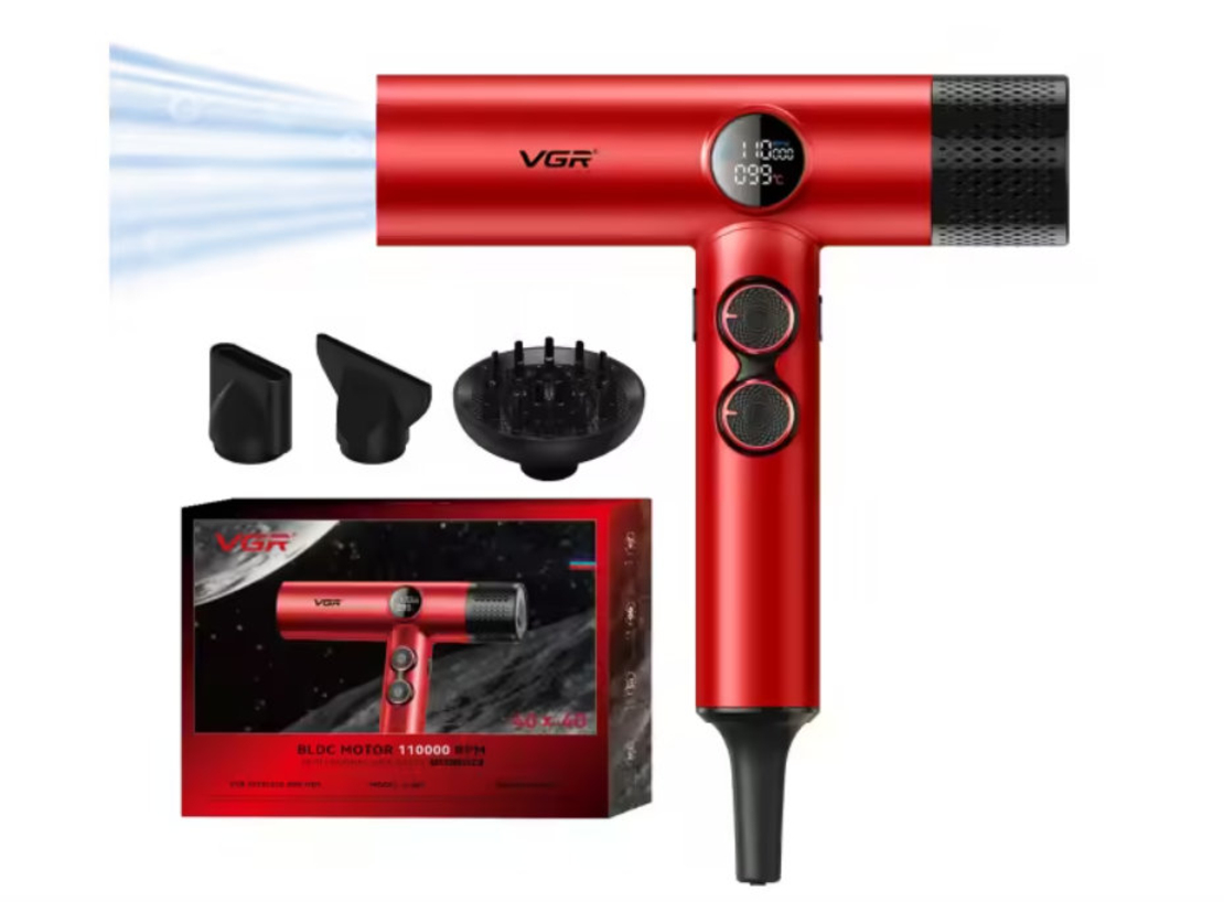 НЕМСКИ Професионален Сешоар VGR-401 – Червен LED Дисплей