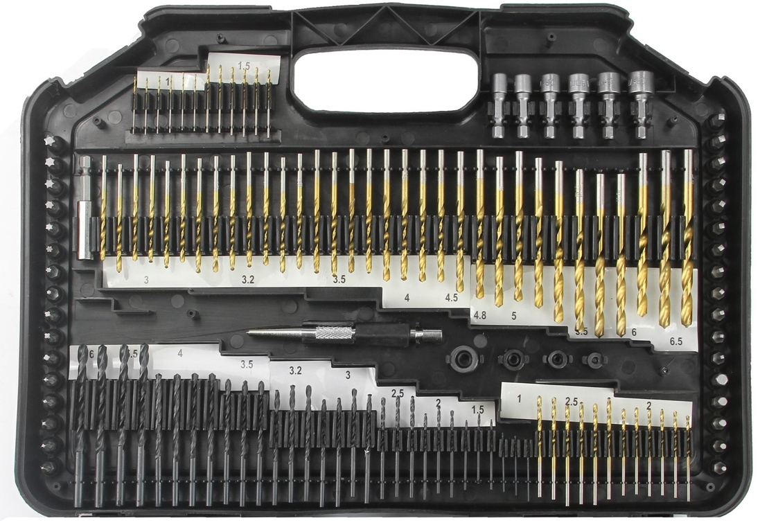 НЕМСКИ Накрайници 246 части Свредла и Битове за гедоре и винтоверт MAR-POL + ЛЕД ФЕНЕР