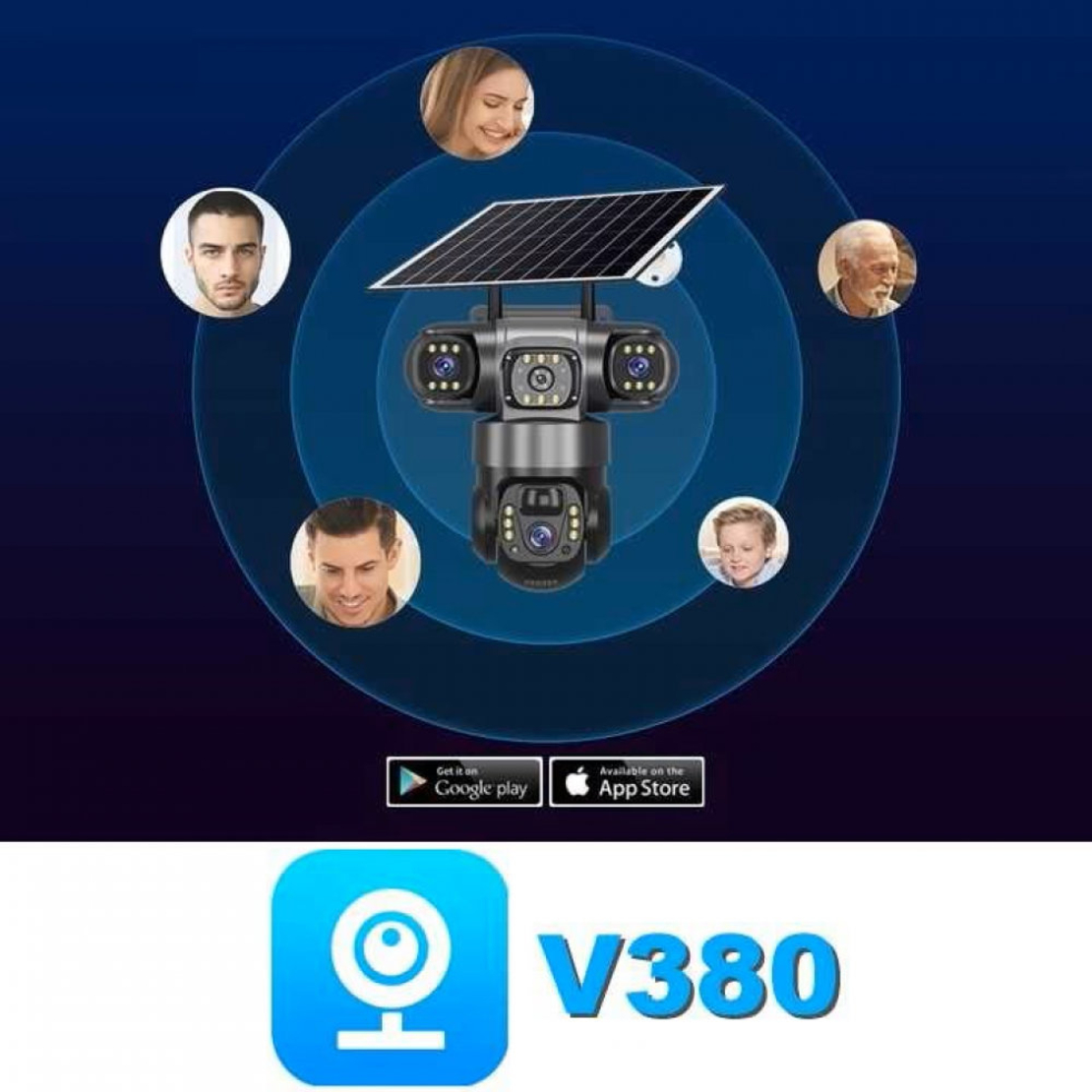 НЕМСКА 4G Соларна Камера Със Sim Карта Profesional + ЛЕД ФЕНЕР