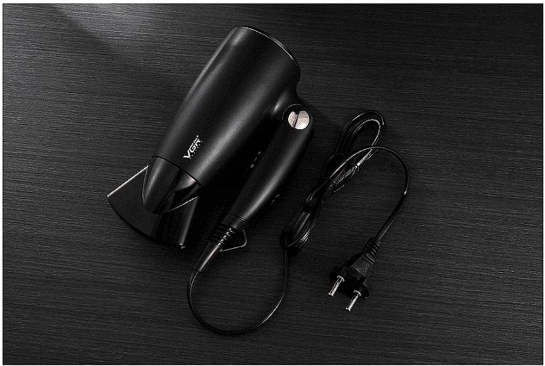 НЕМСКА Сешоар VGR V-439, Технология с отрицателни йони, 3 нива на топлината, Черен + ЛЕД ФЕНЕР