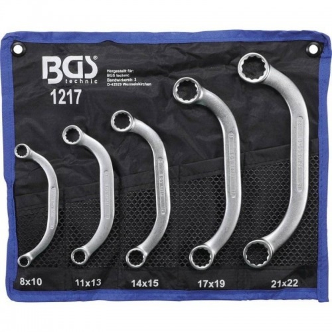 НЕМСКО Ключове звезди C образни 8-22мм к-т 5бр BGS + ЛЕД ФЕНЕР