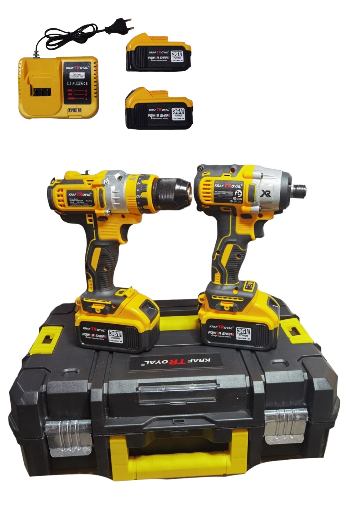 НЕМСКИ 2в1 Акумулаторен Импакт и Винтоверт Безжичен 36V 8,0AH Kraft + ЛЕД ФЕНЕР