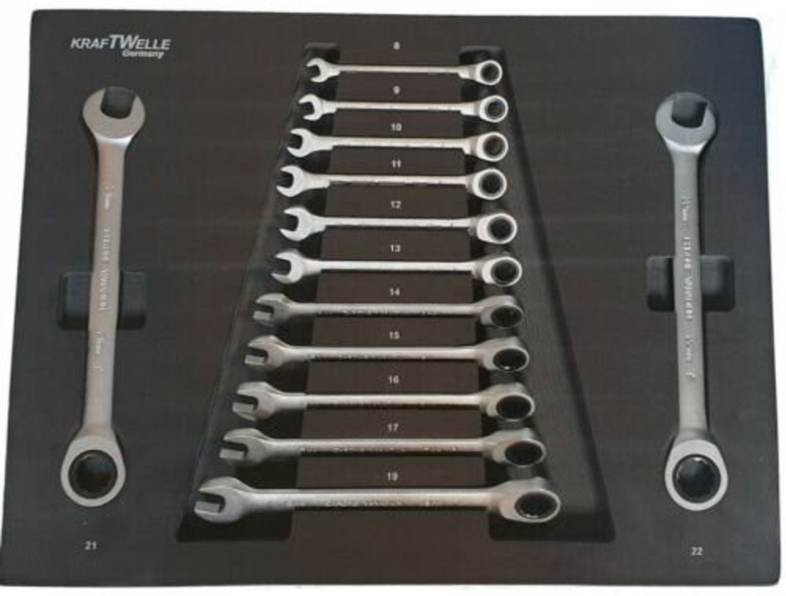 НЕМСКА Количка с инструменти 7 чекмеджета 6 пълни Шкаф KrafTWelle + ЛЕД ФЕНЕР