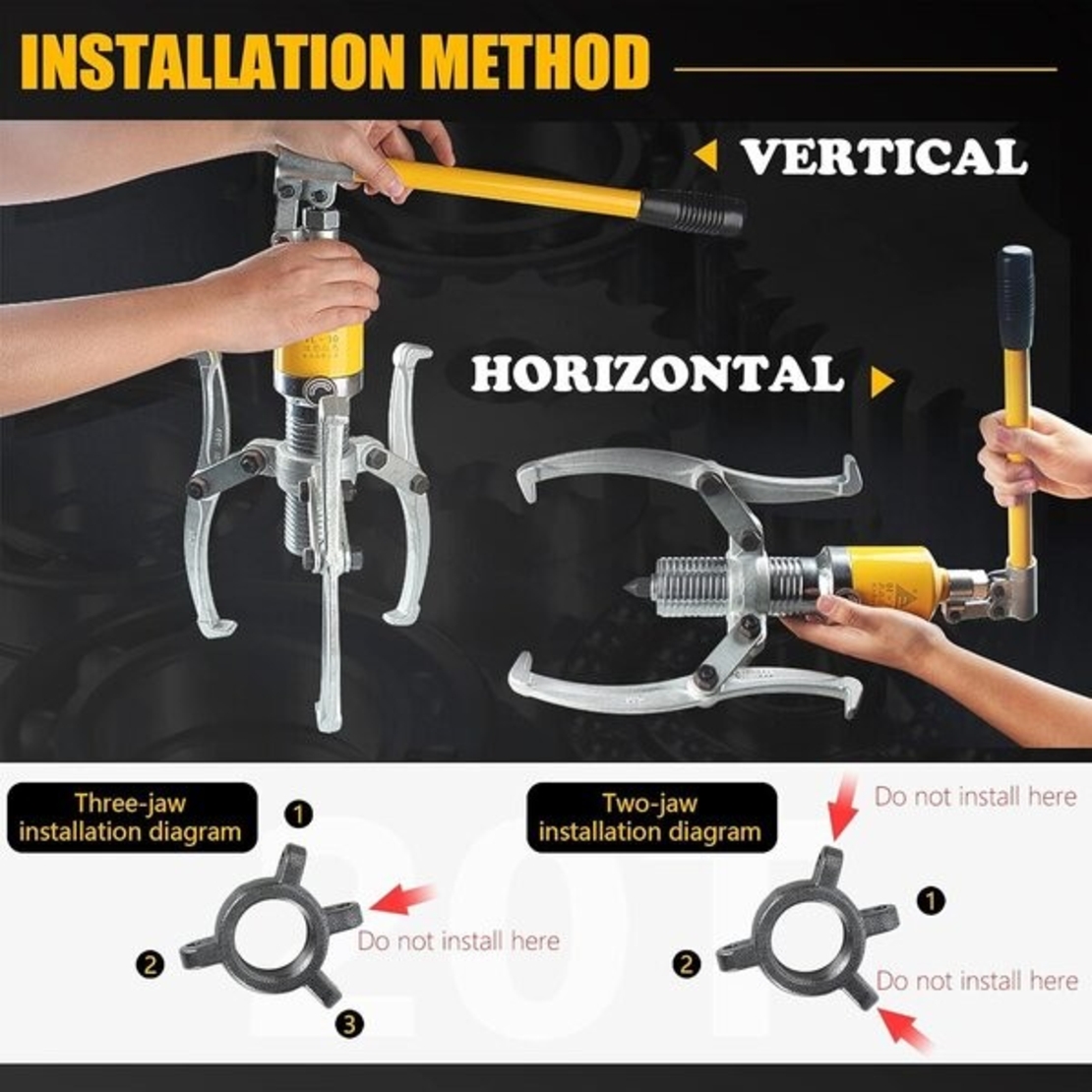 НЕМСКА ХИДРАВЛИЧНА СКОБА ЗА ЛАГЕРИ 10 ТОНА – ТРИРАМЕННА STAHLMAYER + ЛЕД ФЕНЕР
