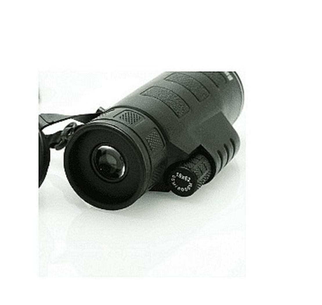 НЕМСКИ Монокъл Buchnell, С двоен фокус, 18х62, Черен + ЛЕД ФЕНЕР