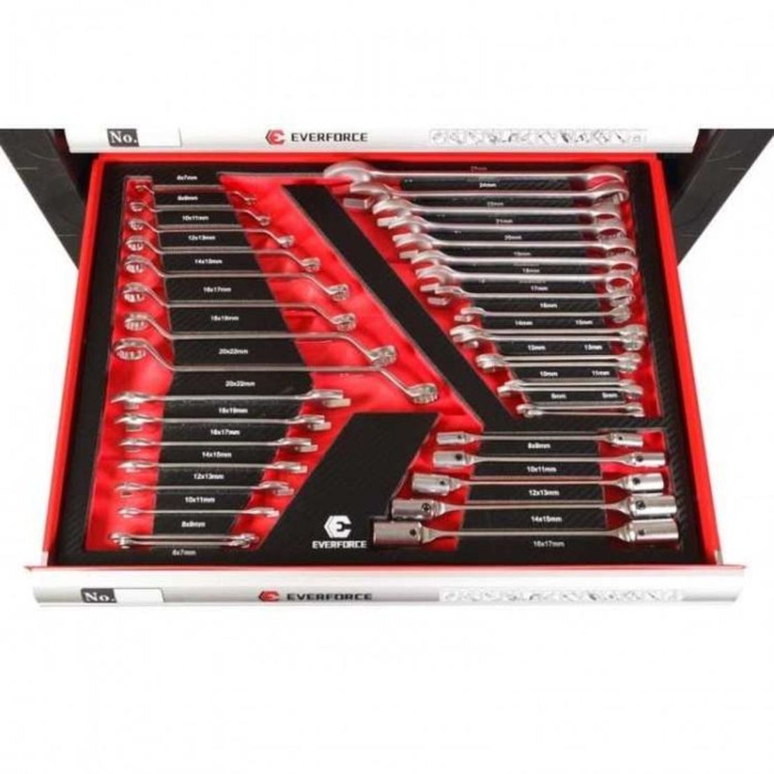 НЕМСКИ Шкаф С Инструменти EVERFORCE Със 7 Чекмеджета;6 Пълни+ЛЕД ФЕНЕР